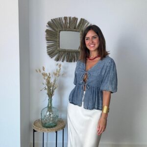 Falda midi satinada